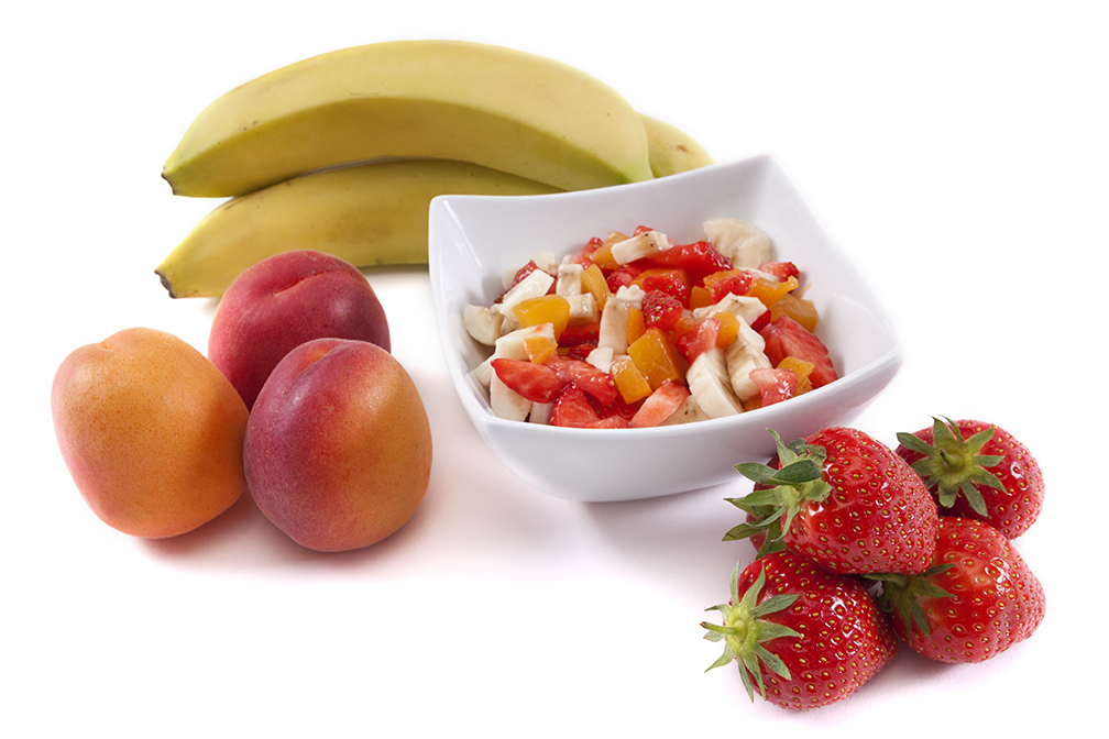 Banana, nectarine and strawberry cocktail